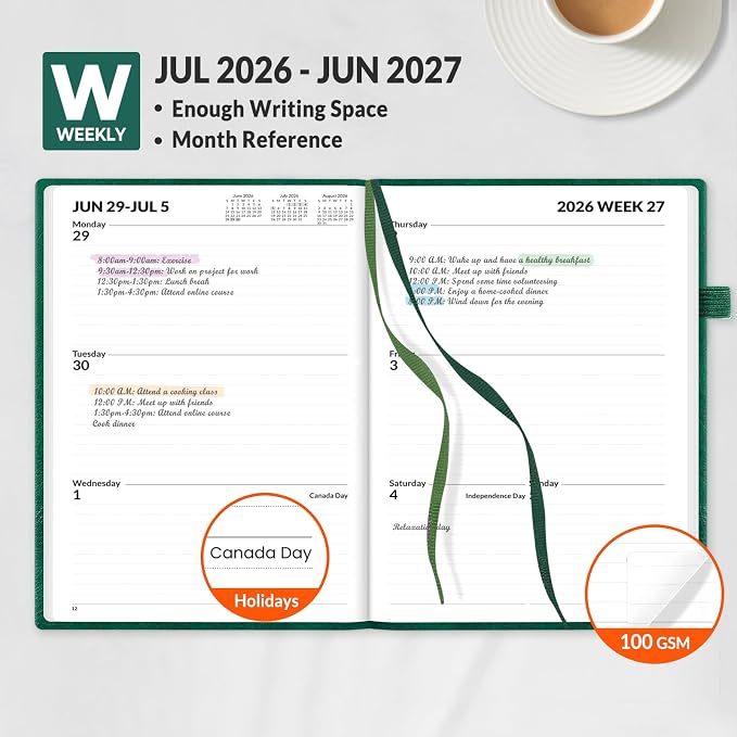 SUNEE 2026-2027 Weekly & Monthly Hardcover Planner 5.5" x 8.3" - Image 3