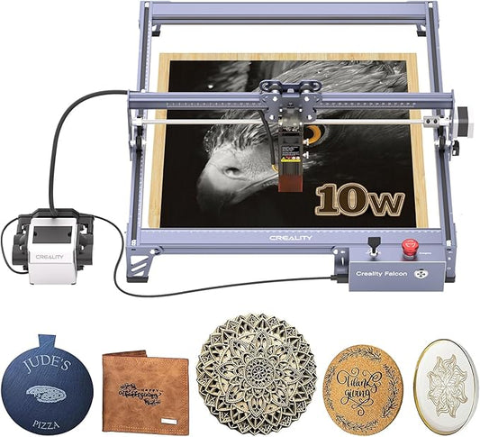 Creality 72W Output Power Laser Engraver, Falcon Pro 10W with Air Assist Laser Engraving Machine, CNC Machine Laser Engraver for Wood and Metal, Paper, Acrylic, Leather-DeskLoop Office