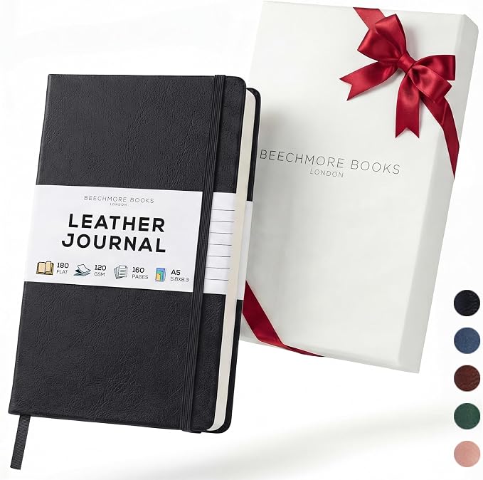 BEECHMORE BOOKS Premium Lined Leather Journal by BeechmoreBooks