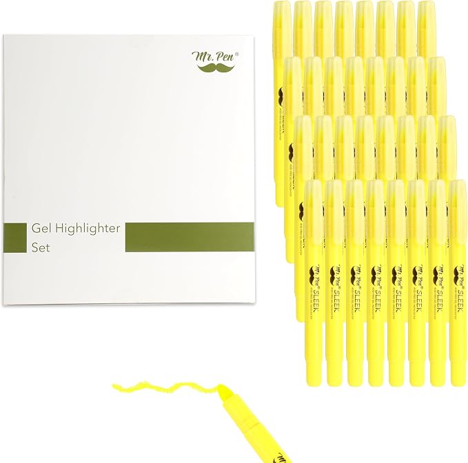 Mr. Pen- Yellow Gel Highlighter, 32 Pack, Bulk Twist-Up | Bible Highlighters No by MrPen