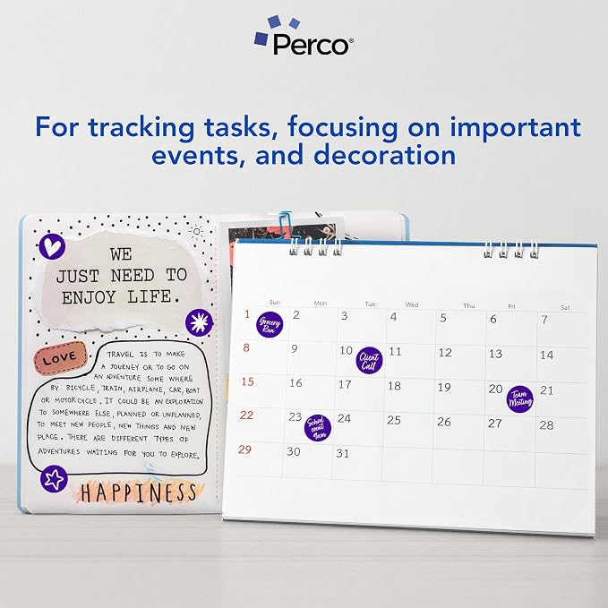 Perco Purple 1-Inch Round Circle Dot Sticker Labels - Image 3