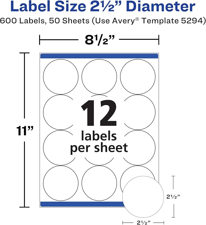 Avery High Visibility Printable Round Labels - Image 5
