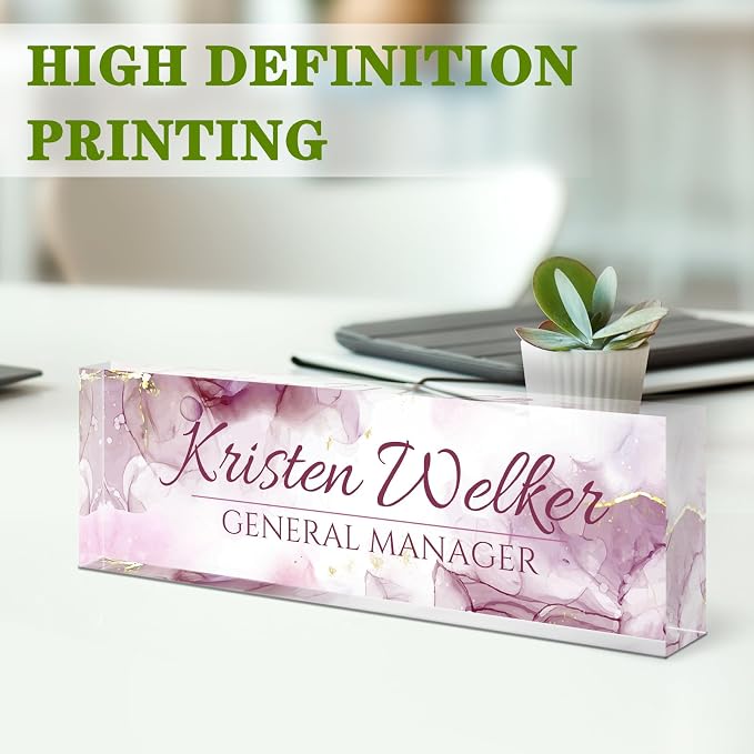 Name Plate for Desk, Desk Name Plate Personalized, Office Decor for Women Men - Image 3
