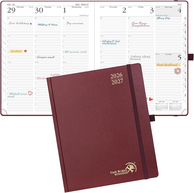 POPRUN 2026-2027 Academic Planner, Large Size 8.5" x 10.5", Weekly and Monthly by POPRUN