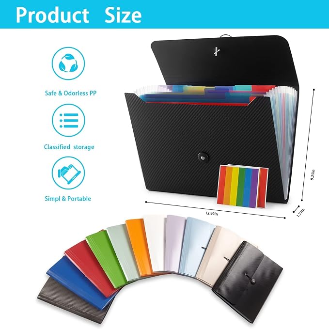 Expanding File Folder File Organizer 13 Pocketsr Accordion Filing Folder - Image 6