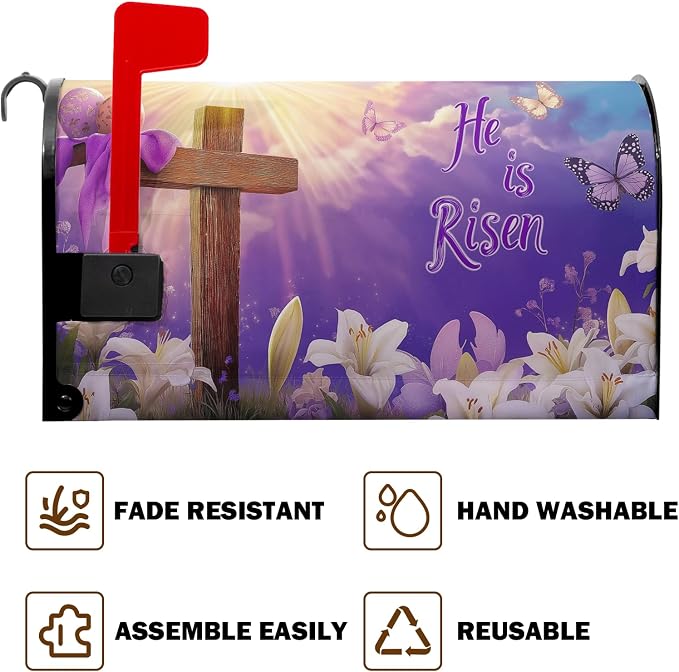 He is Risen Mailbox Covers Magnetic Standard Size Easter Cross Mailbox Cover - Image 5