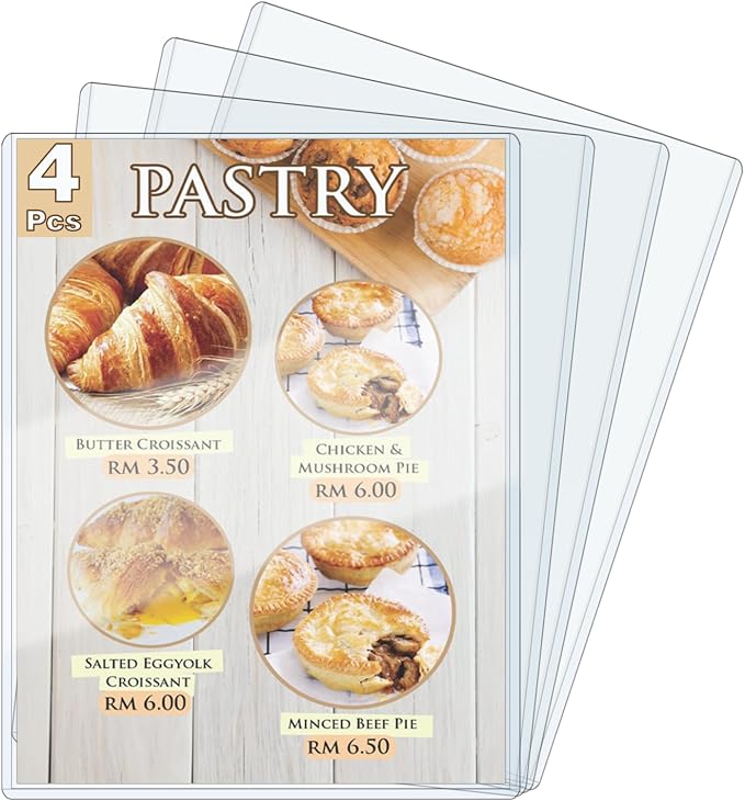 ELEMGULY Rigid Print Protectors, 4 Pack 8.5 x 11'' Plastic Clear Page Sheet by ELEMGULY