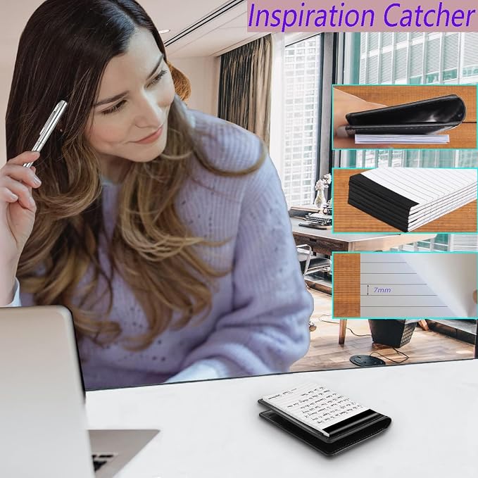 9 Pieces Mini Pocket Notepad Set, Included Leather Pocket Note Pad Holder - Image 5