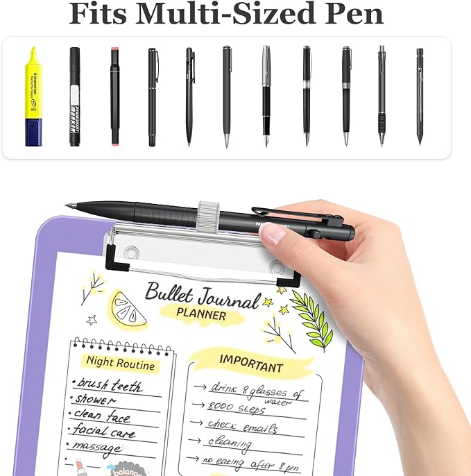 Piasoenc Small Clipboard with Storage, Clip Board with Pen Holder, School & - Image 3
