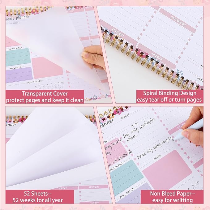 Weekly To Do List Notepad, 8.5''x11'' Weekly Desk Planners - Image 4
