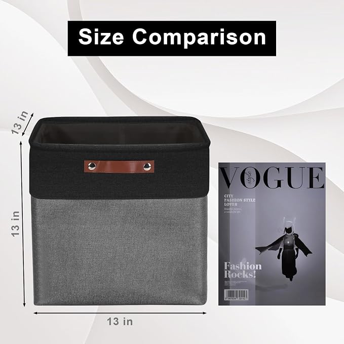 Bagnizer 13x13 Cube Storage Bins, Collapsible Fabric Storage Box, 4 Pack Closet - Image 2