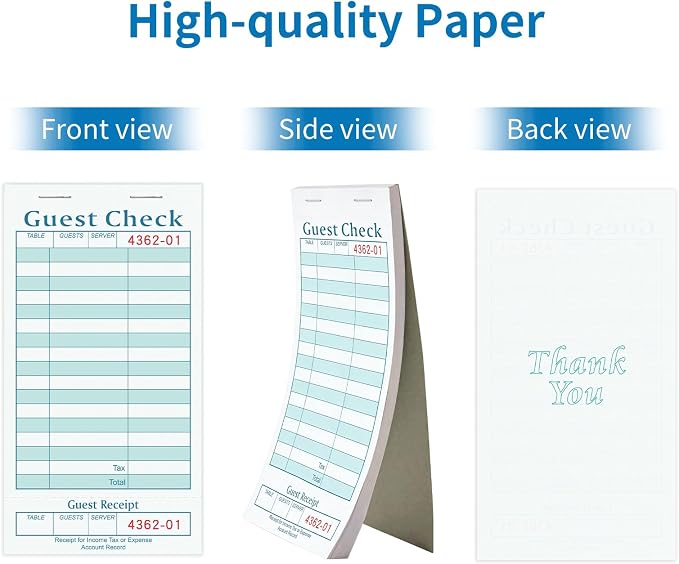 Guest Checks Books for Servers, Server Note Pads, Waitress Notepad for - Image 2