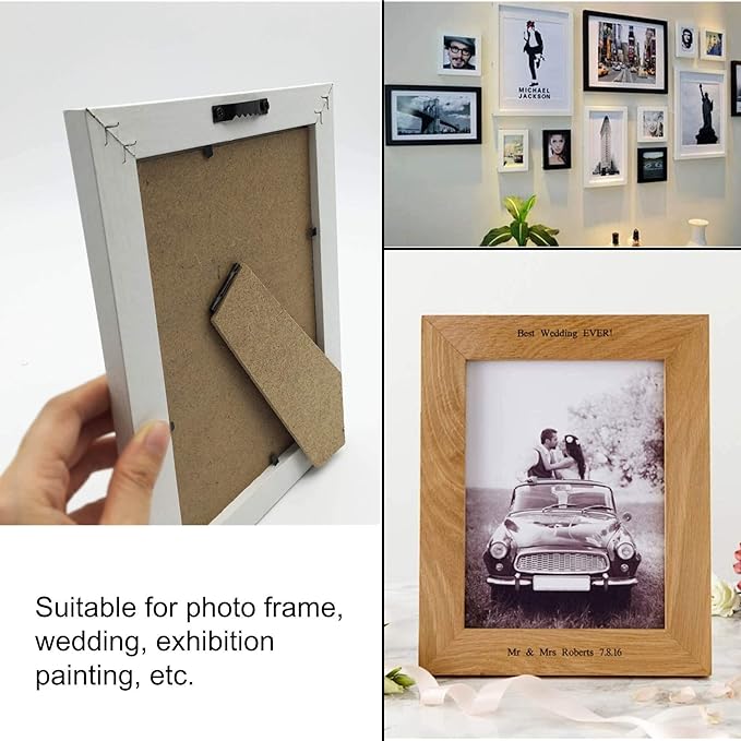 100 Pack Small Sawtooth Picture Hangers Steel Picture Hangers Picture Frames Hangers with Screws Picture Hang Solutions, for Hanging Clock Paintings Artwork Picture Frame Hook Photos (Black)-DeskLoop Office