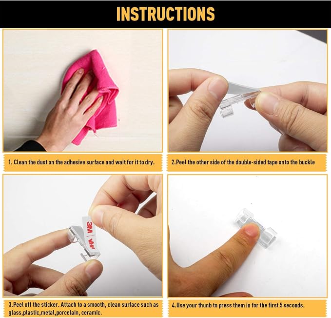 Cable Clips with Strong Self-Adhesive, XIAOXI Cable Management TV PC Wire - Image 4