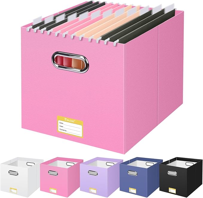 BALEINE File Organizer Box, Cardboard File Folder Organizer by BALEINE