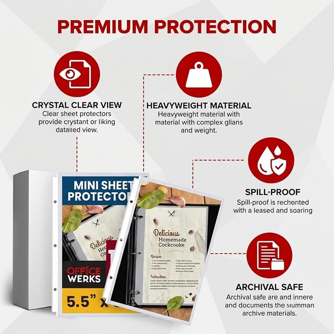 Sheet Protectors 5.5 x 8.5, 100 Pack Heavyweight Clear Mini Page Protectors - Image 6