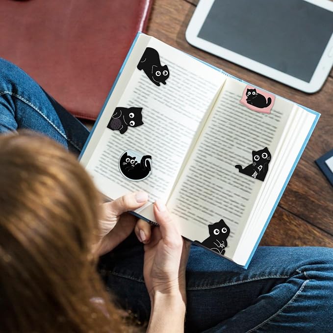 Black Cat Bookmarks, Tumwisk 10PCS Magnetic Bookmarks, Cute Bookmark Magnet - Image 7