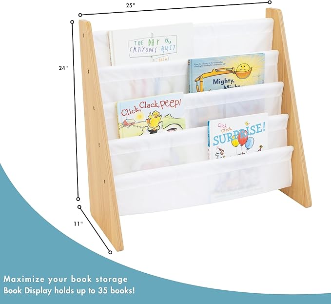 Humble Crew Kids Bookshelf, 4-Tier Front-Facing Book Display Organizer - Image 3