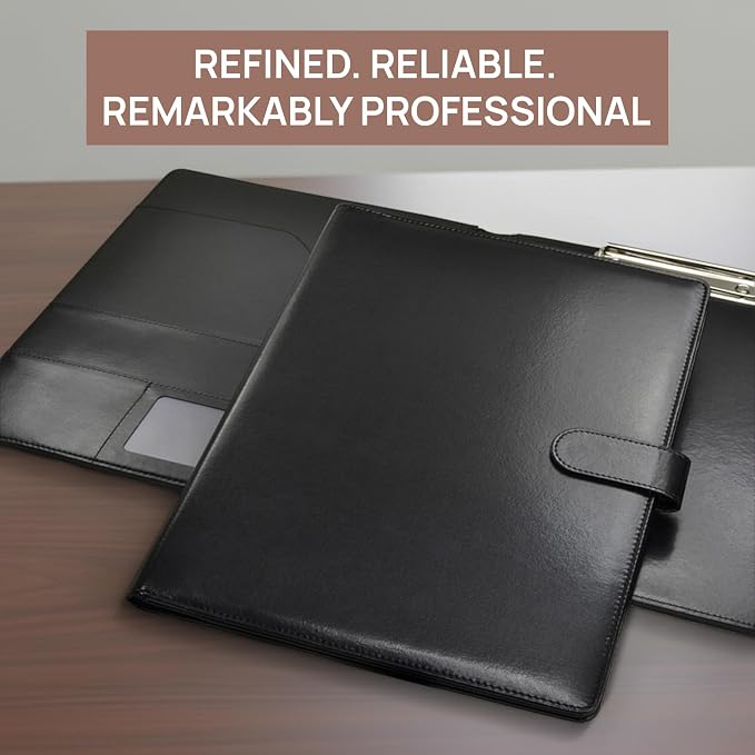 Professional Padfolio with Notepad Included | Faux Leather Portfolio Folder - Image 7