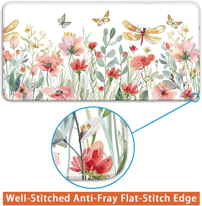 Keyboard Mat, Large Mouse Pad, Watercolor Flower - Image 4