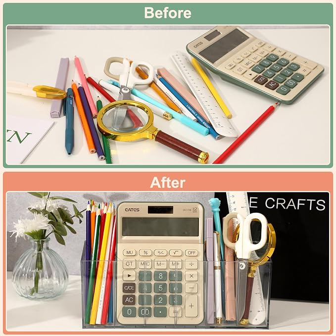 DECYOOL 2Pcs Acrylic Pen Holders - Image 3