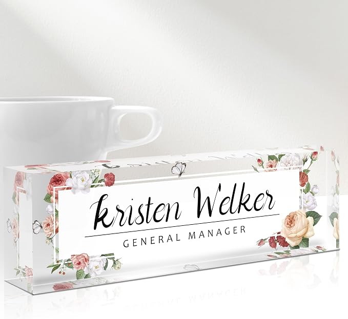 Desk Name Plate Personalized, Custom Name Plates by Gowelly