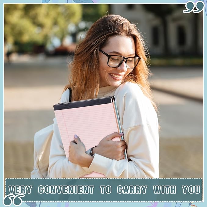 Fuutreo 8 Pcs 8.5'' x 11'' Colored Legal Pad Writing Pads Narrow Ruled 50 Sheets Per Notepad Perforated Writing Notepad Office Supplies for College Office Business (Vintage Color)-DeskLoop Office