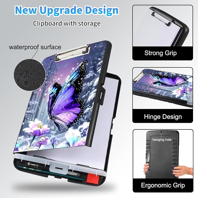 LYHXLYJH Clipboard with Storage, A4 Clipboards with Pen Holder, Heavy Duty - Image 3