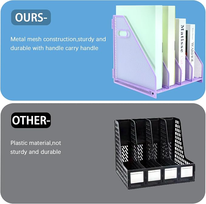 Desk Organizers, Metal Magazine File Holder - Image 4