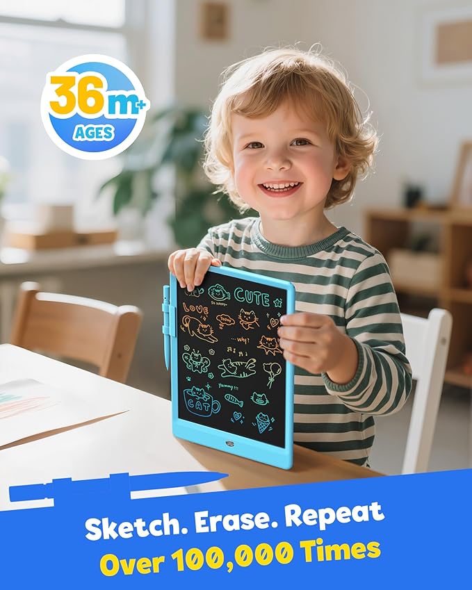 TEKFUN LCD Writing Tablet for Kids, 10-inch Coloring Drawing Pad, Mess Free - Image 2