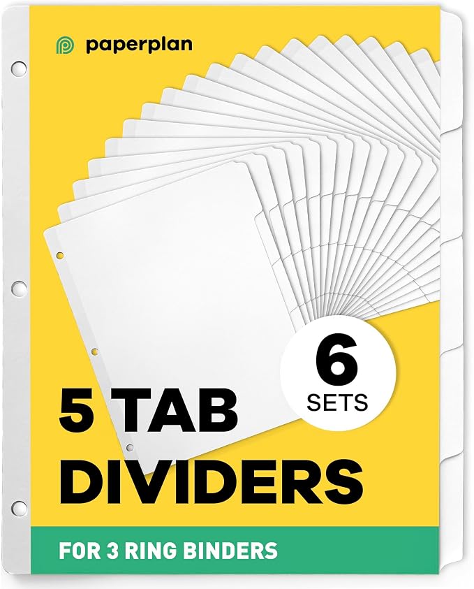 Binder Dividers with Tabs by PaperPlan
