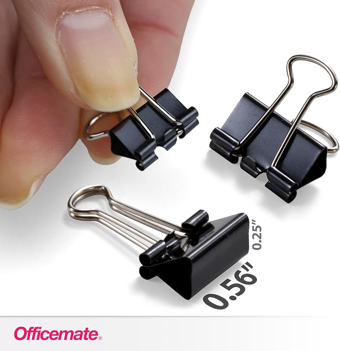 Officemate Mini Binder Clips, Heavy-Duty Metal Handles, School & Home - Image 2