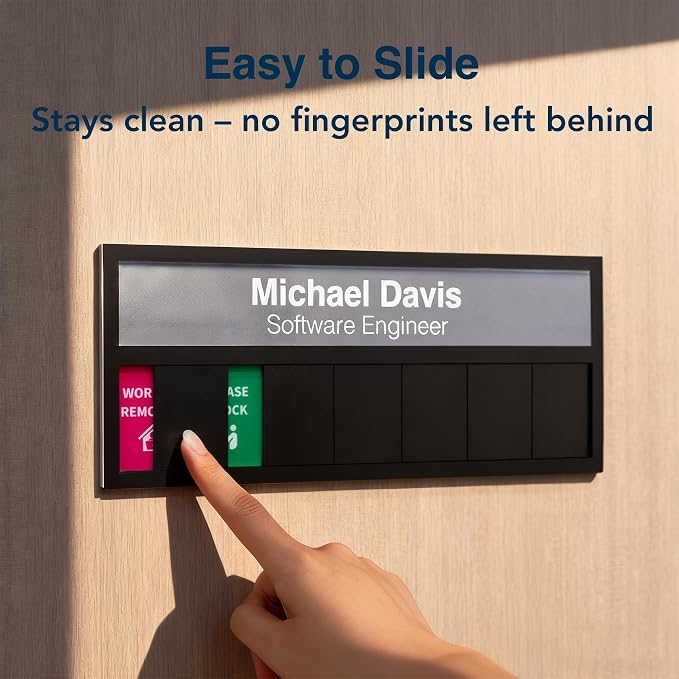 Name Plate for Desk& Office Door Sign, 7 Options Do Not Disturb, In A Meeting - Image 6