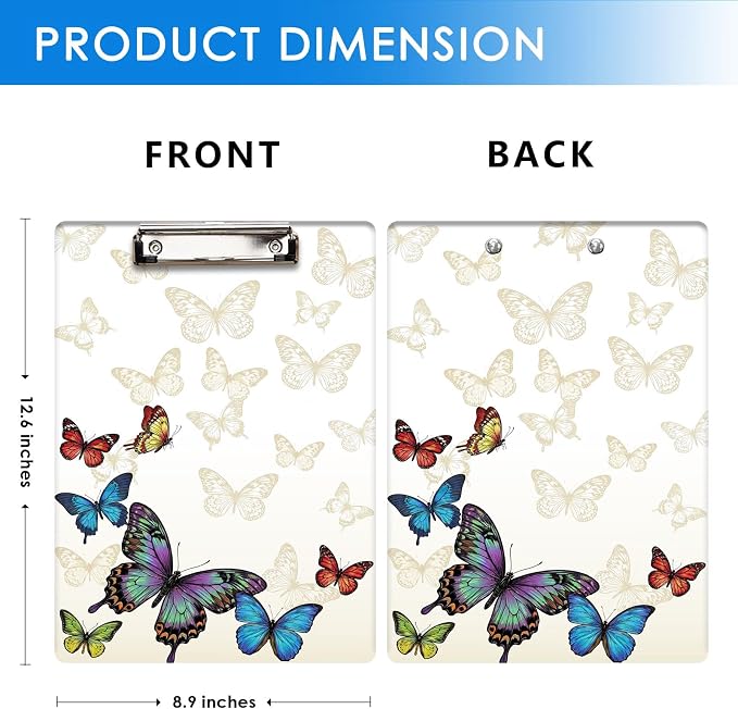 Britimes Clipboard Decorative Office School Hardboard Wood Nursing Clip Board - Image 2