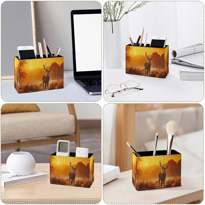 Famame Fall Deer Sunset Pencil Holder - Image 3