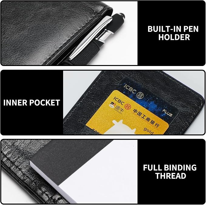 Camelmother 10Pcs Pocket Notepad Holder Set Notebook 3 x 5 Inch - Image 5