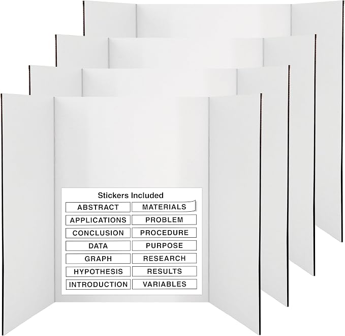 White Tri-Fold Presentation Board 28" X 40" Display Exhibition Board by ENDAY