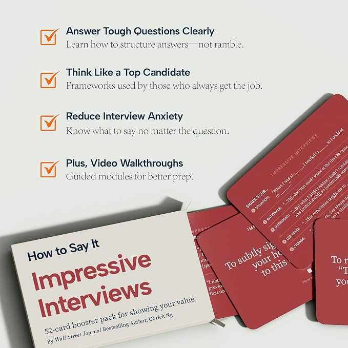 HOW TO SAY IT® Impressive Interviews by Gorick Ng, 52 Scenario-Based Flashcards - Image 4