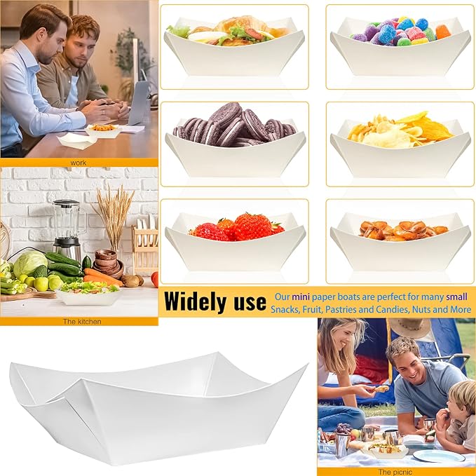 180 Pack 1/2 lb Disposable Kraft Food Paper Trays, Small Eco-Friendly Paper - Image 4