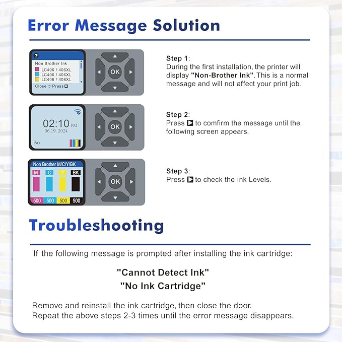 LC406 LC406XL Ink Cartridges for Brother Printer 406XL LC 406 XL for MFC-J4335DW MFC-J5855DW MFC-J6555DW MFC-J4535DW MFC-J6955DW MFC-J4345DW MFC-J5955DW - 4 Pack High Yields Black Cyan Magenta Yellow-DeskLoop Office