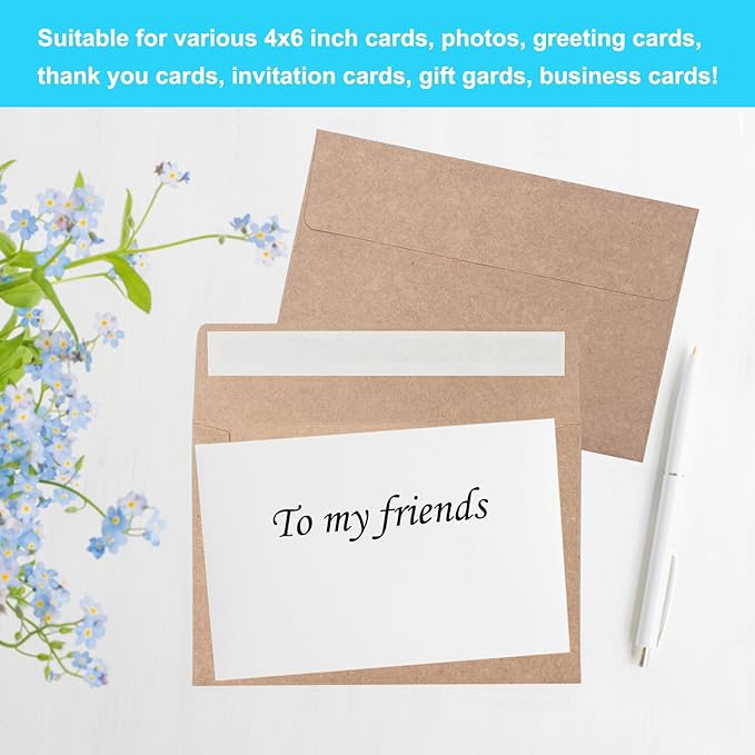 100 Pack 4x6 Envelopes for Invitations, Self Seal A4 Envelope for Greeting Cards - Image 6