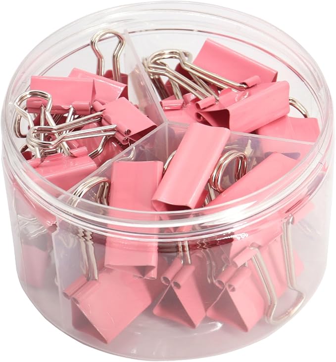 Pink Binder Clips Paper Clamps by YOPINK