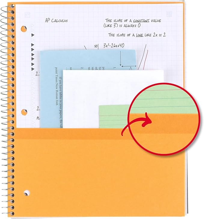 Five Star Spiral Notebook + Study App, 3 Subject, College Ruled Paper, 8-1/2" x - Image 4