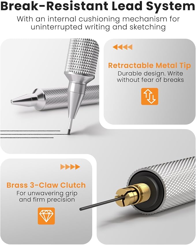 STAGEEK 0.5mm Mechanical Pencil, Metal Art & Drafting Pencil - Image 4
