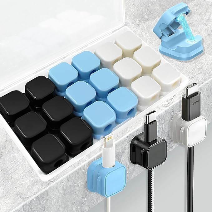 18 Pack Cord Organizer Holder, Magnetic Cable Clips Management, Easy Adhesive by Unknown