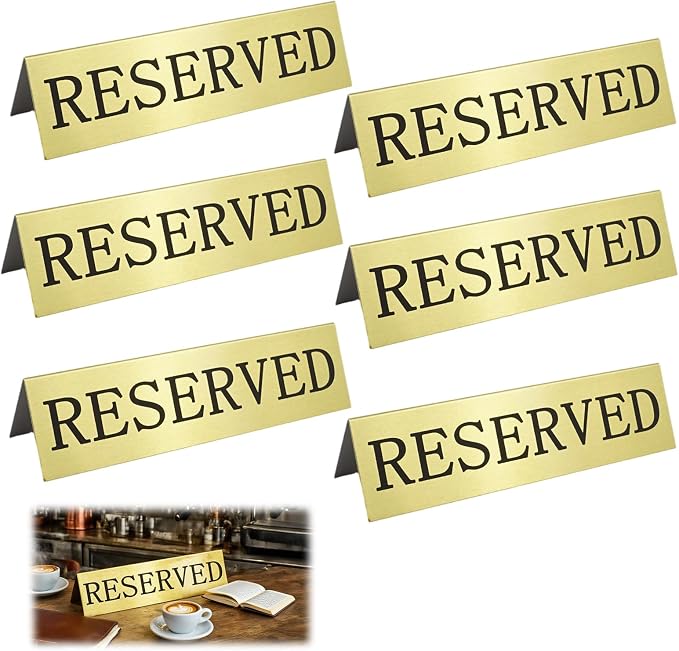 6PCS Reserved Table Signs Set, Reserved Seating Signs by Unknown