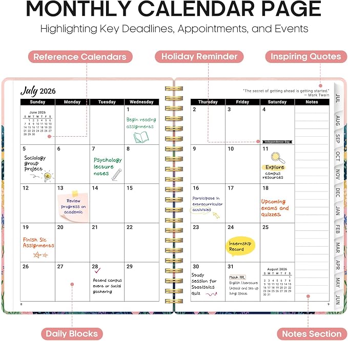 Planner 2026-2027, Academic Year Monthly and Weekly Calendar Planner, Jul 2026 - Image 2