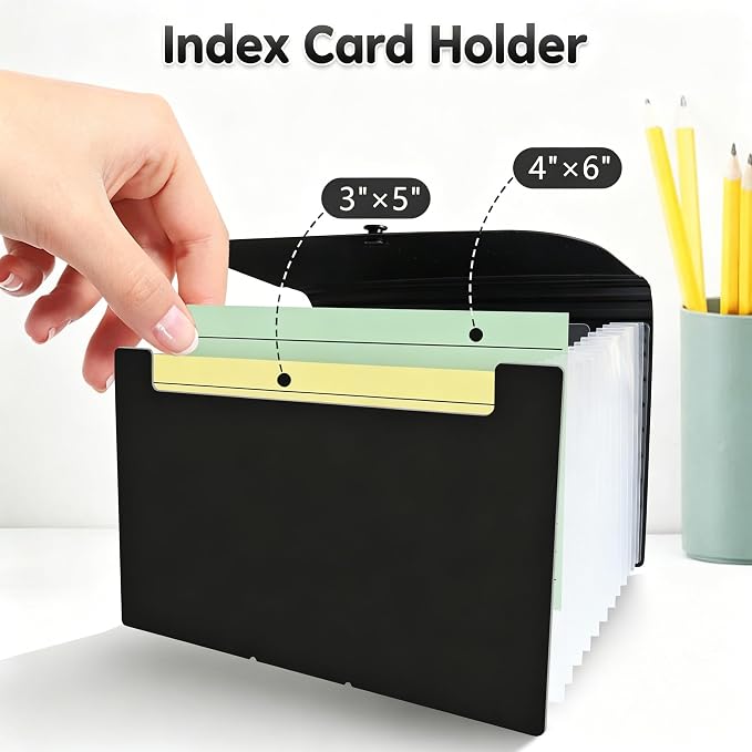 DHATMYC 4x6 Index Card Organizer Holder File Box 3x5 Inch Note Flash Card - Image 3