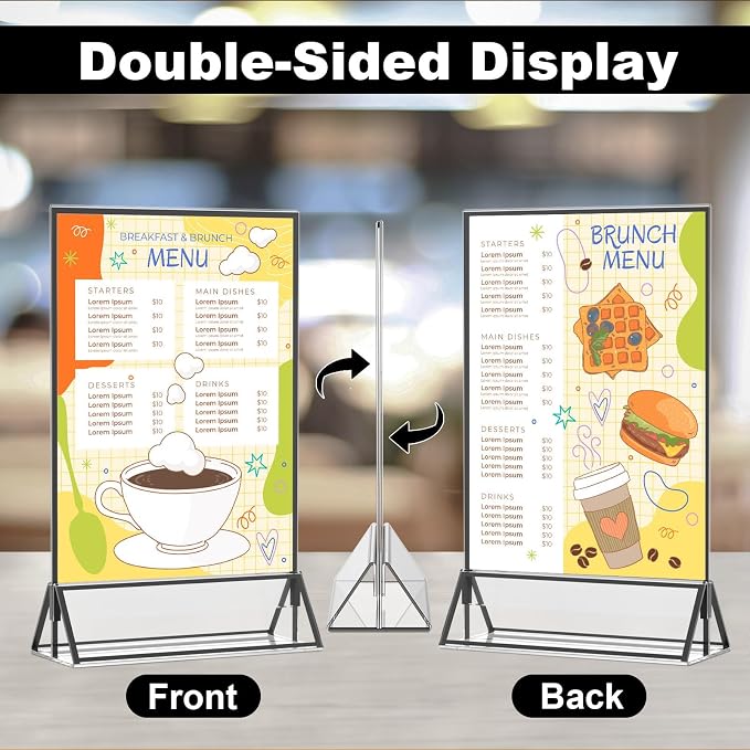 EHWINE 20 Pack Acrylic Sign Holder 4 x 6, Double Sided Black Picture Frame - Image 3