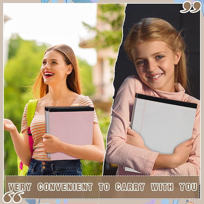 Fuutreo 8 Pcs 8.5'' x 11'' Colored Legal Pad Writing Pads Narrow Ruled 50 Sheets Per Notepad Perforated Writing Notepad Office Supplies for College Office Business (Pastel Color)-DeskLoop Office